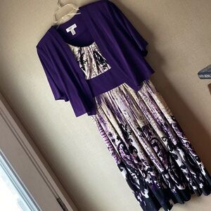 Purple 2 piece dress.